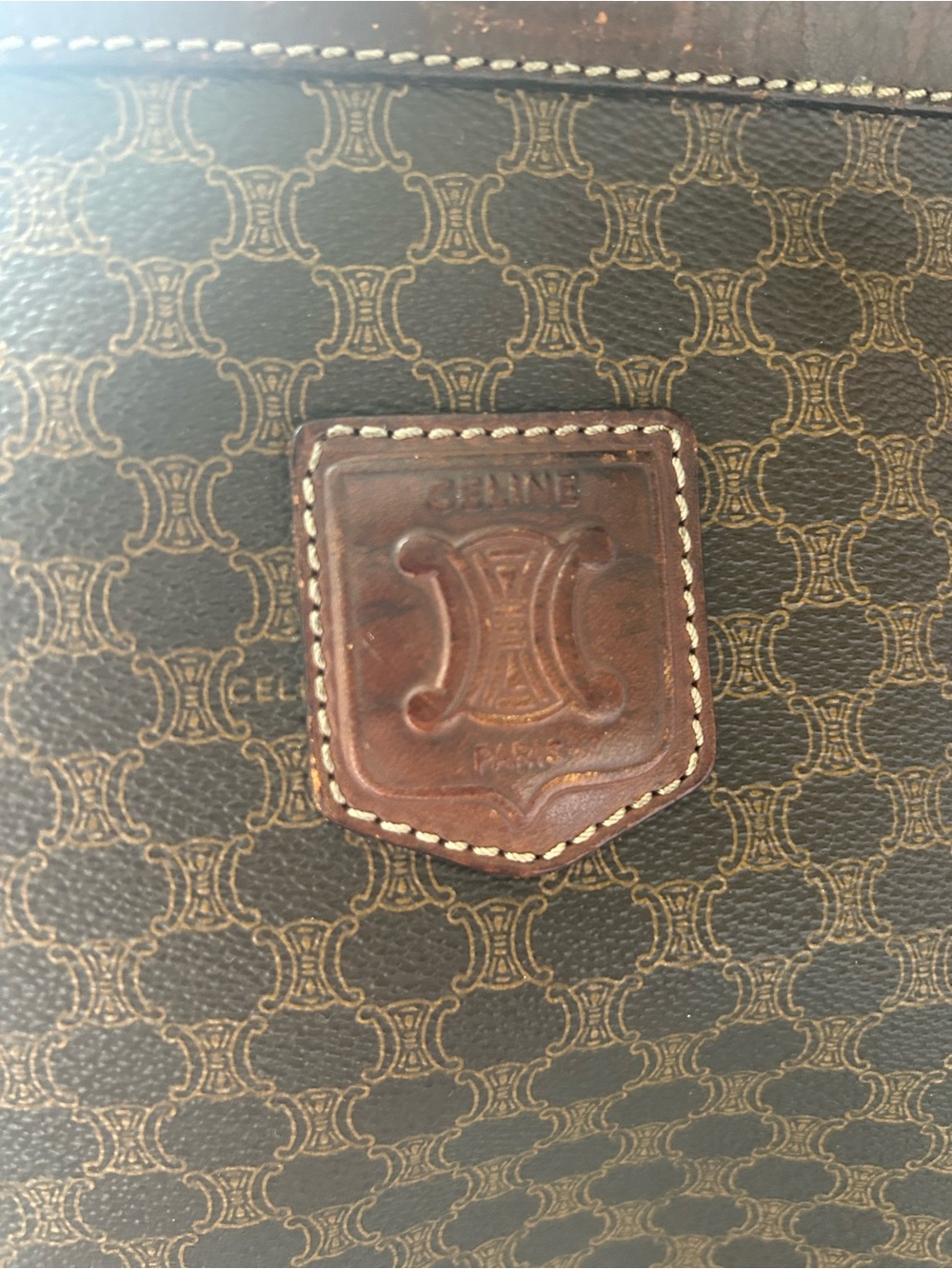 Celine Brown Monogram Canvas & Leather bag